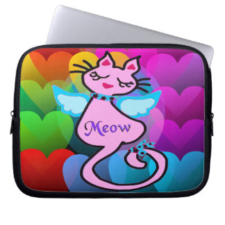 " ๑ schwindy Adorable Kitty Cat Laptop Sleeve ๑."