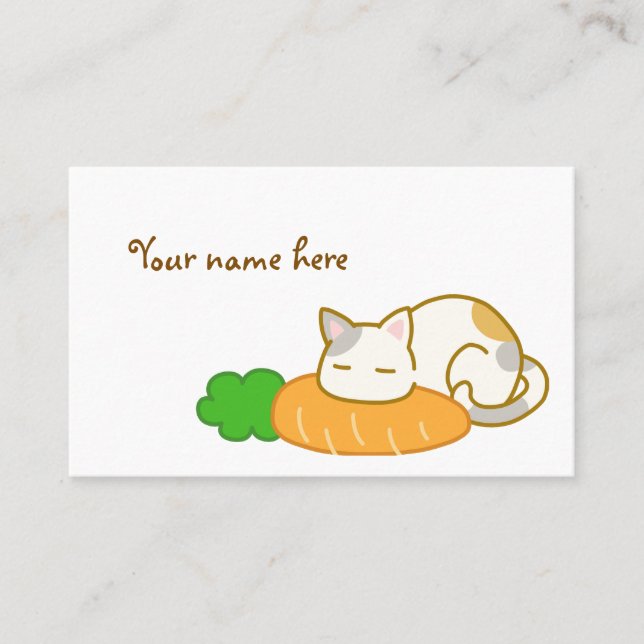 【あごのせ猫】 A cat resting its jaw Visitenkarte (Vorderseite)