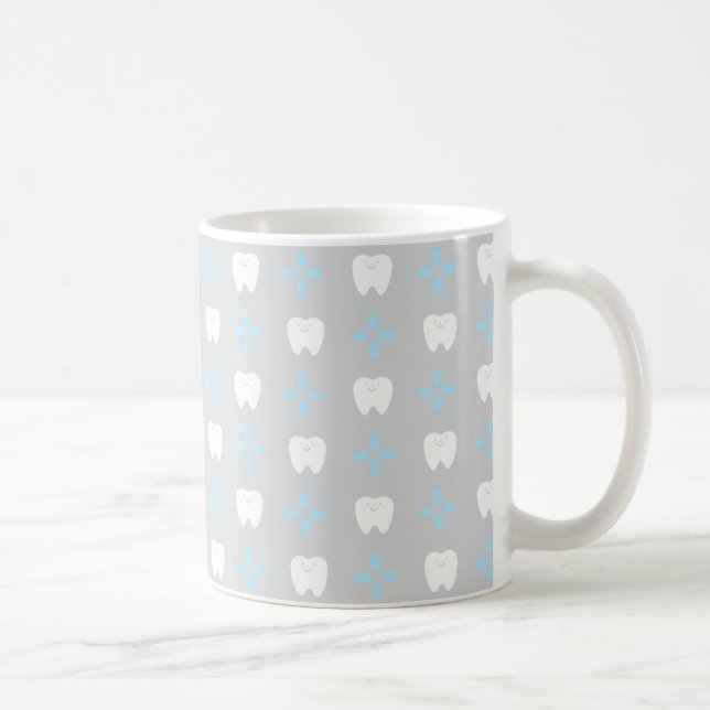 【いくんぐ堂】歯グッズマグカップグレーブルー KAFFEETASSE (Rechts)