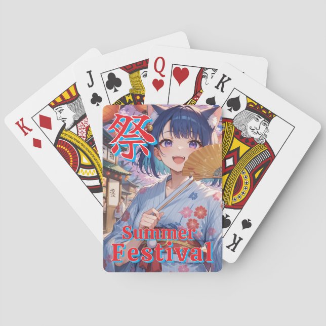 お祭りに来た猫耳の少女 SPIELKARTEN (Rückseite)