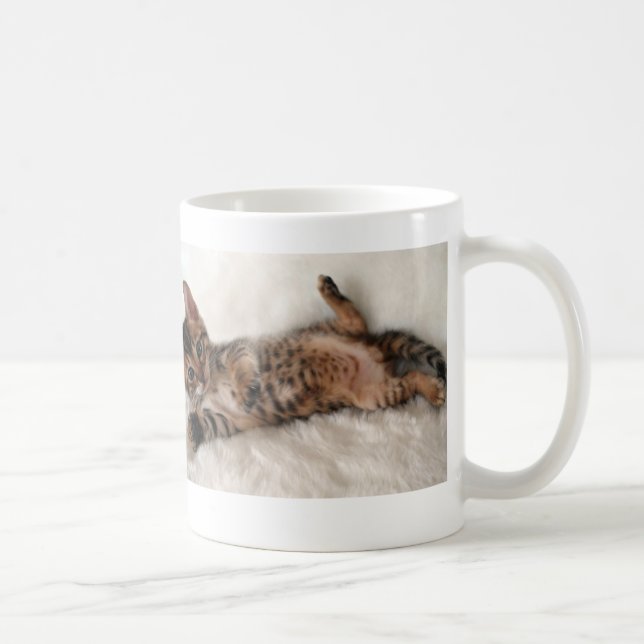 お腹なでなでして！ベンガル子猫　マグカップ KAFFEETASSE (Rechts)