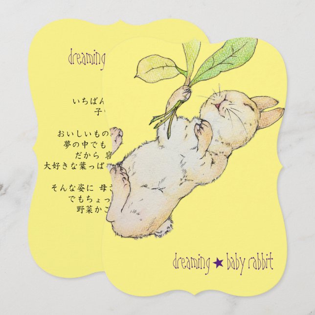 お話しカード　dreaming☆baby rabbit  ankündigung (Vorne/Hinten)