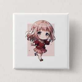 かわいいアニメキャラの缶バッジ BUTTON