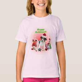 かわいいジャックラッセルテリアとおもちゃ ハッピーホリデー♡ T-Shirt