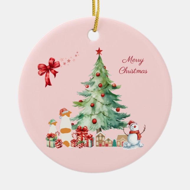 かわいいジャックラッセルテリアのクリスマス♡ KERAMIK ORNAMENT (Vorne)