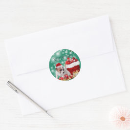 かわいいジャックラッセルテリアのメリークリスマス♡ RUNDER AUFKLEBER