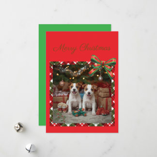かわいいジャックラッセルテリアの子犬たちとクリスマス♡ FEIERTAGSKARTE