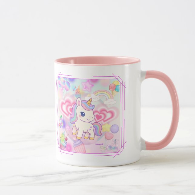 かわいいピンクのゆるふわユニコーン♡ TASSE (Rechts)