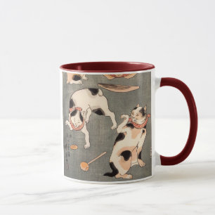 たとえ尽の内 （上）, 国芳 japanische Katzen (1), Kuniyoshi, Tasse