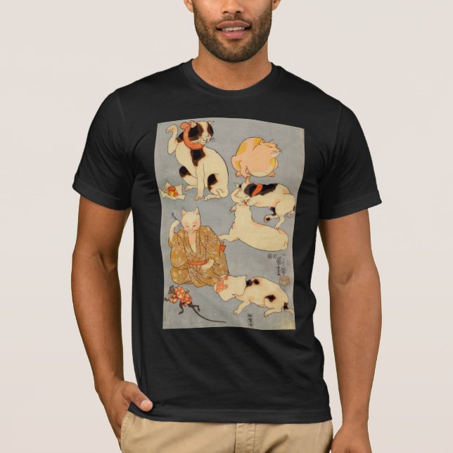 たとえ尽の内 （下）, 国芳 japanische Katzen (3), Kuniyoshi, T-Shirt (Vorderseite)