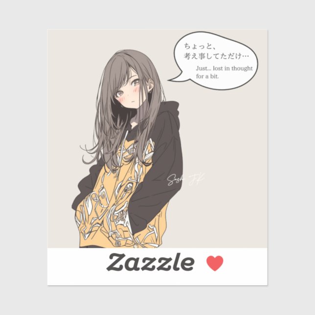 ちょっと考え事してただけステッカー｜寿司娘シール AUFKLEBER (Blatt)