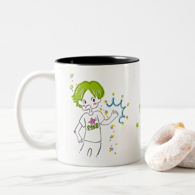 なんでやねん！！ボーイ、渾身のつっこみ ZWEIFARBIGE TASSE (Mit Donut)