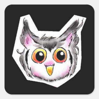 アフリカオオコノハズクちゃん QUADRATISCHER AUFKLEBER