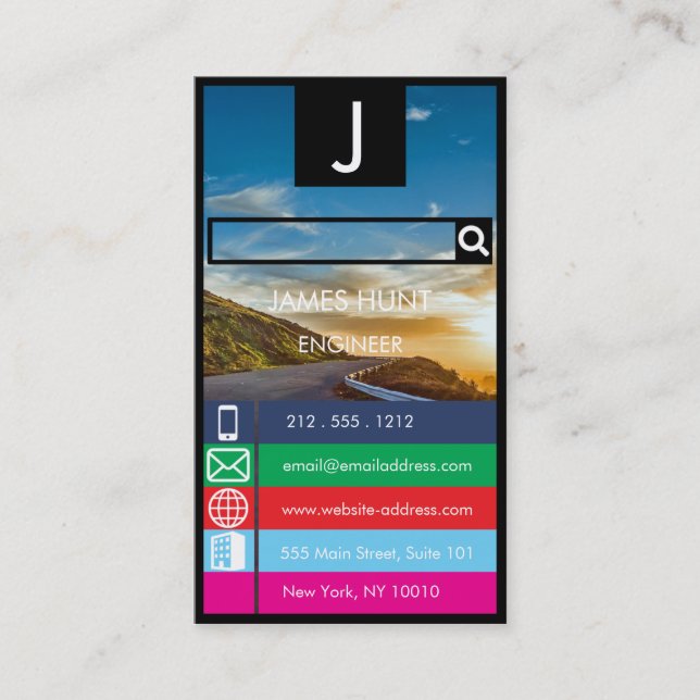 アンドロイド風　エンジニア名刺 VISITENKARTE (Vorderseite)