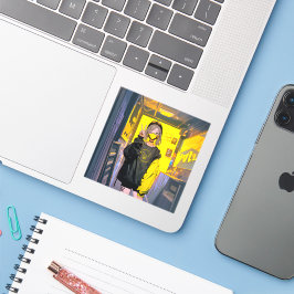 アーティストの部屋シール|寿司娘 GenerativeAI Aufkleber