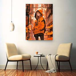 アートパネル Art Panel|ハロウィンカラー 寿司娘 GenerativeAI Leinwanddruck