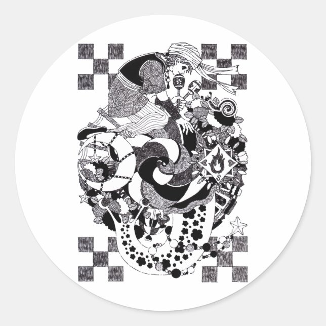 カタツムリの夕べ（An evening of snails） Runder Aufkleber (Vorderseite)