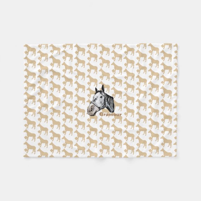 ケイメイ牧場　グラマーちゃん シルエット＆顔出し FLEECEDECKE (Vorderseite (Horizontal))