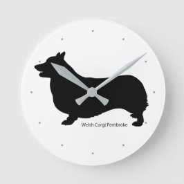 コーギー 掛け時計 Welsh Corgi clock Runde Wanduhr