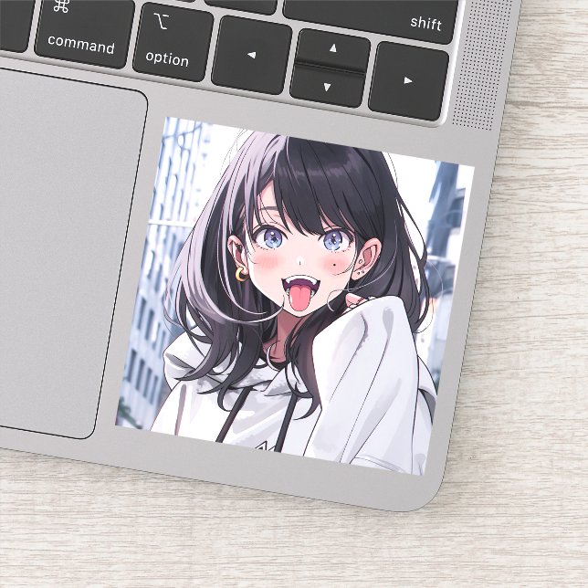 シール｜あっかんベーJK｜寿司娘 GenerativeAI Aufkleber (Detail)