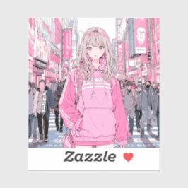 シール Seal|Pretty Pink 寿司娘 GenerativeAI Aufkleber