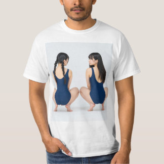 スクミズ女子背中Tシャツ T-Shirt