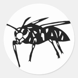スズメバチ　グッズ　蜂　hornet; yellow jacket; wasp　切り絵 runder aufkleber
