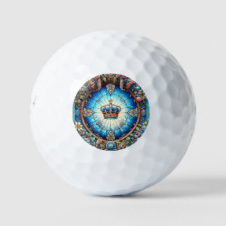 ステンドグラス調　王冠ゴルフボール GOLFBALL