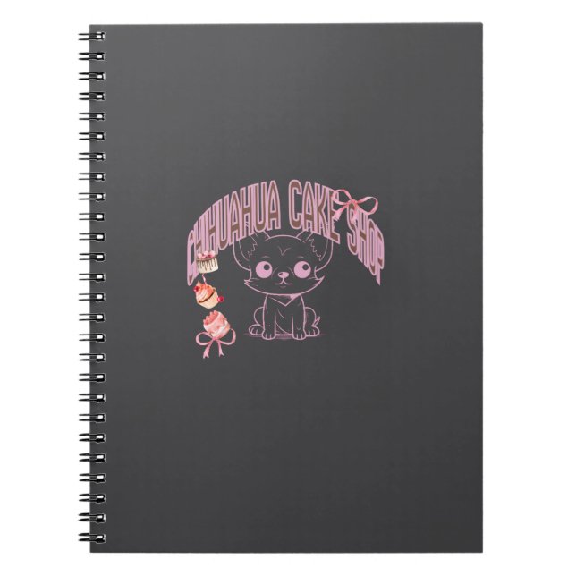 チワワのケーキ屋さん、スイーツ好き、お菓子作り、動物好きへのギフト、可愛い、犬好き NOTIZBLOCK (Vorderseite)