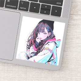 ニット帽JKシール|寿司娘 Seal GenerativeAI Aufkleber