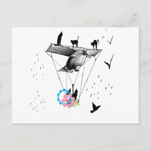 ネ コ と 飛 機 行 POSTKARTE