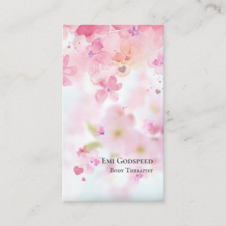 ピンクの桜の花びらが舞うオシャレな名刺  VISITENKARTE