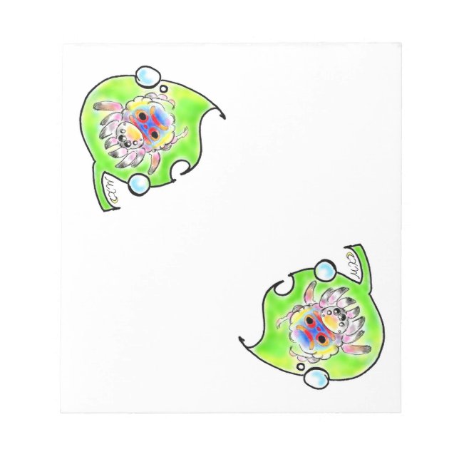 ピーコックスパイダーちゃん NOTIZBLOCK (Vorderseite)