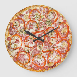 ピ ザ 掛 け 計 Pizza Große Wanduhr