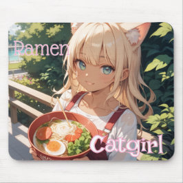 ラーメンを食べる猫耳娘 MOUSEPAD
