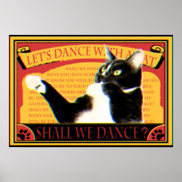 レトロマッチデザイン　踊る猫　Retro Match Dancing cat Poster
