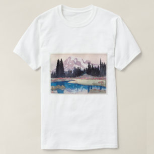 レ ア 山, Berg Rainier, Hiroshi Yoshida, Woodcut T-Shirt
