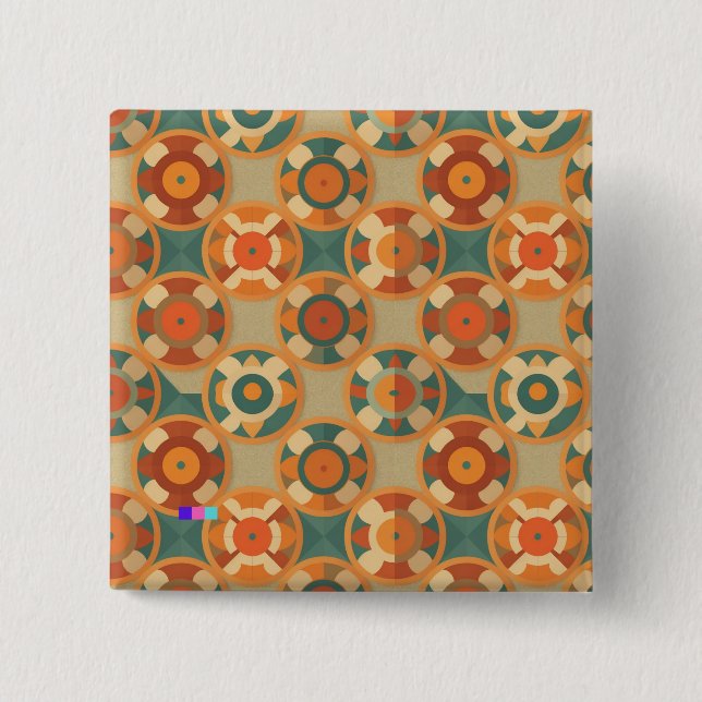 ヴィンテージの魅力が詰まった、レトロな模様 BUTTON (Vorderseite)