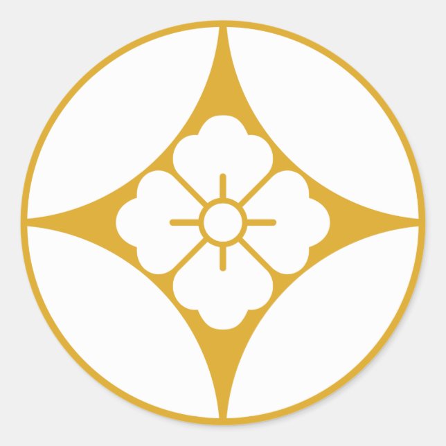 七宝に花角 RUNDER AUFKLEBER (Vorderseite)