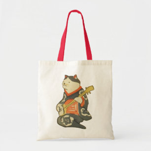 三味線を弾く猫, 国芳 Katze, die Gitarre, Kuniyoshi, Ukiyoe Tragetasche
