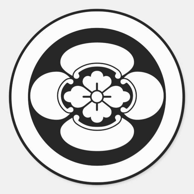 丸に木瓜 RUNDER AUFKLEBER (Vorderseite)