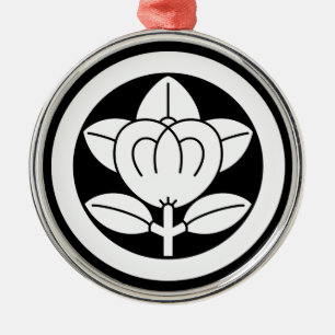 丸に橘（六つ割り作図） SILBERNES ORNAMENT