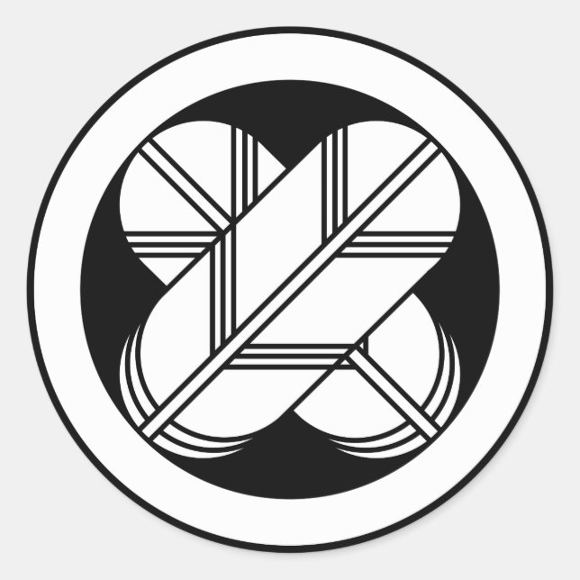 丸に違い鷹の羽(八つ割り作図) RUNDER AUFKLEBER (Vorderseite)