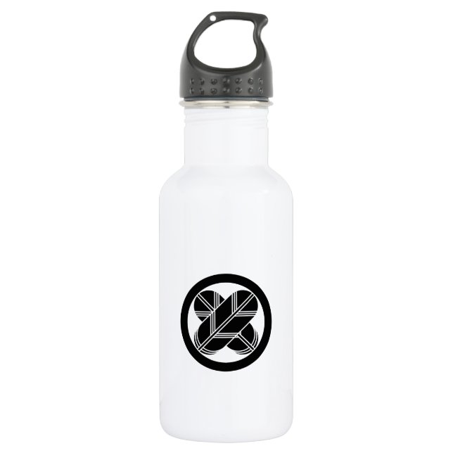 丸に違い鷹の羽 (八つ割り作図) TRINKFLASCHE (Vorderseite)