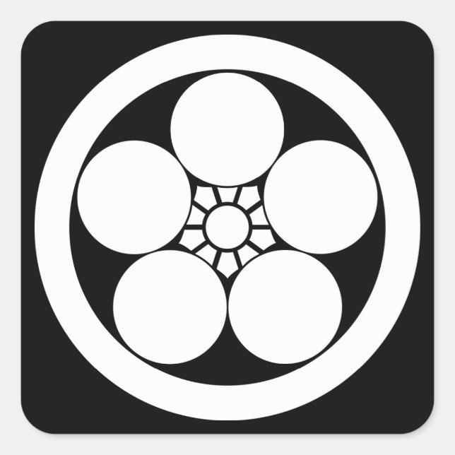 丸 に 梅 鉢 QUADRATISCHER AUFKLEBER (Vorderseite)
