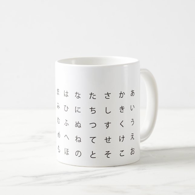 五十音（ひらがな） KAFFEETASSE (VorderseiteRechts)