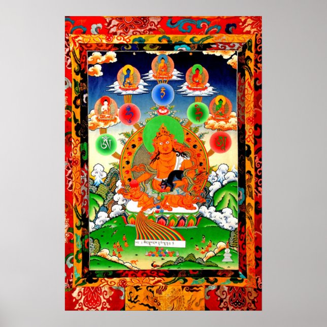 五 佛 與 財 神LINEAGE 5 BUDDHA YELLOW JAMBHALA Poster (Vorne)
