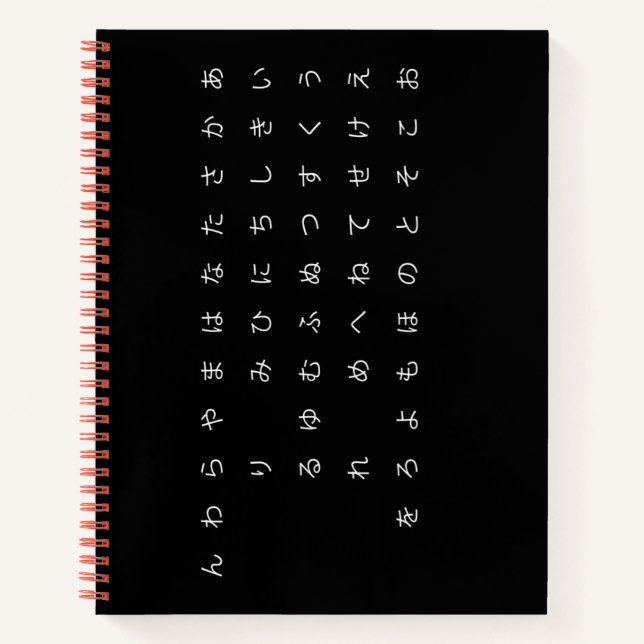 五 十 音(タ ナ ら abJN) Notizbuch (Vorderseite)