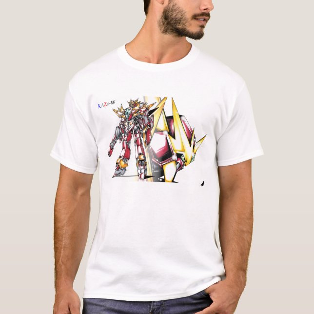作品番号00008　「赤色英雄機甲巨人」 Tシャツ T-Shirt (Vorderseite)