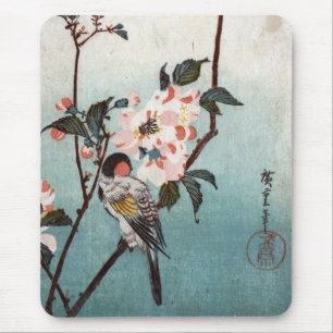 八重桜に鳥, 広重 Kirschblüte u. Vogel, Hiroshige, Ukiyoe Mousepad